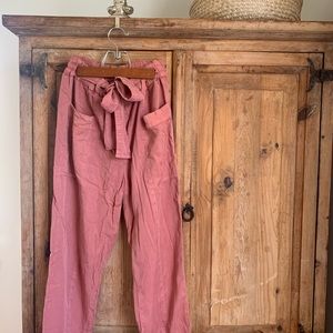 soft pink travel pants